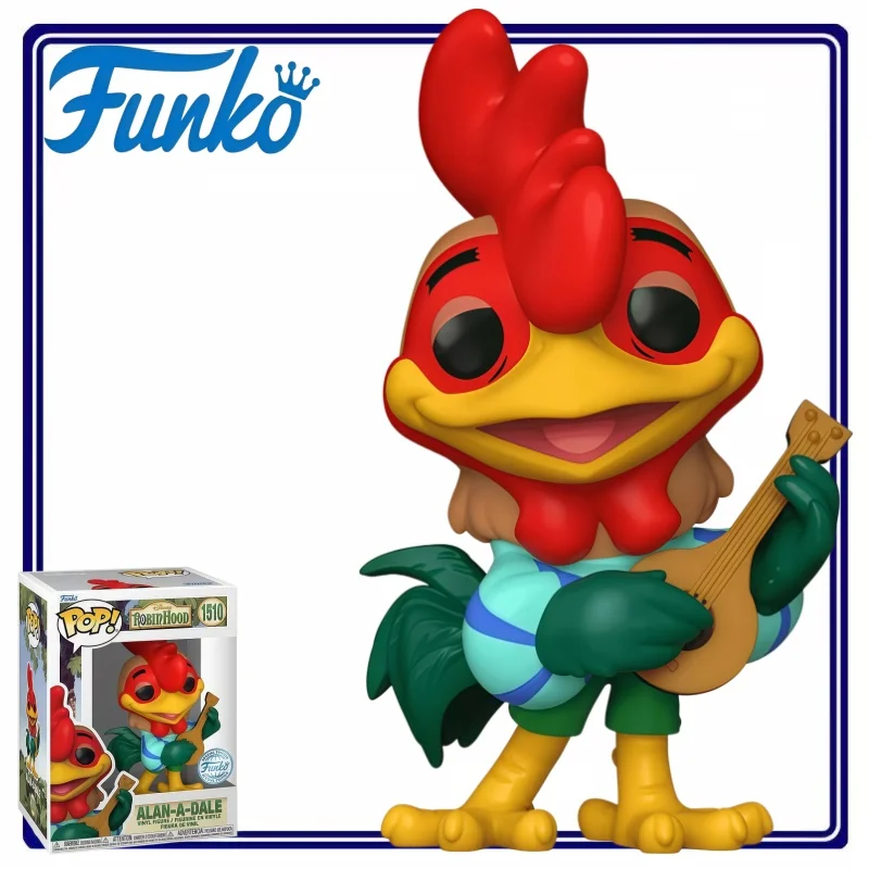 Figura de Vinilo Funko Pop Disney Robin Hood, Alan-A-Dale y Rooster, Edición Especial de Animación, Coleccionable, Decoración para el Hogar y Escritorio, Regalo para Fans