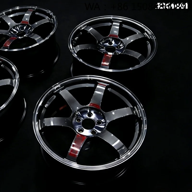 

High end customized wheel hub auto parts, 18-19 Inch T6061 Black Forged Rim, multi-PCD 30-40mm ET five spoke auto upgrade parts