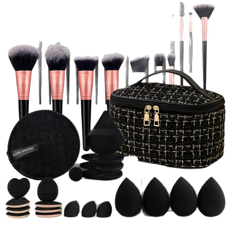 47Beauty Set Kleine make-uptas Make-upborstelset Draagbare toilettas Reispoederdons Make-up