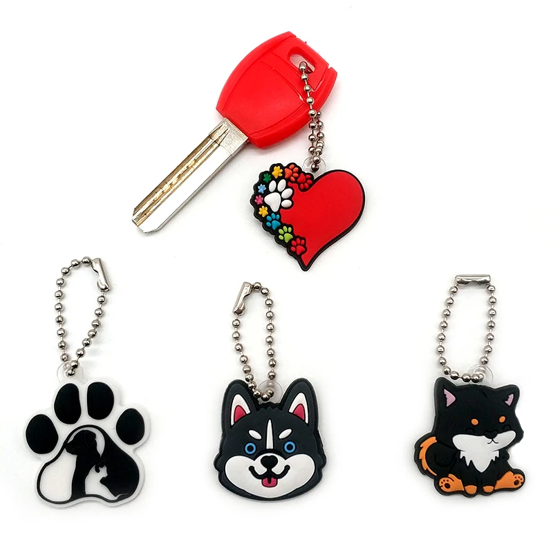 1PCS Cute Cartoon Animal Keyring Kawaii Dogs Cats Colorful Milk Cow Keychain fit Car Key Accessories Friends Kids Key Gifts