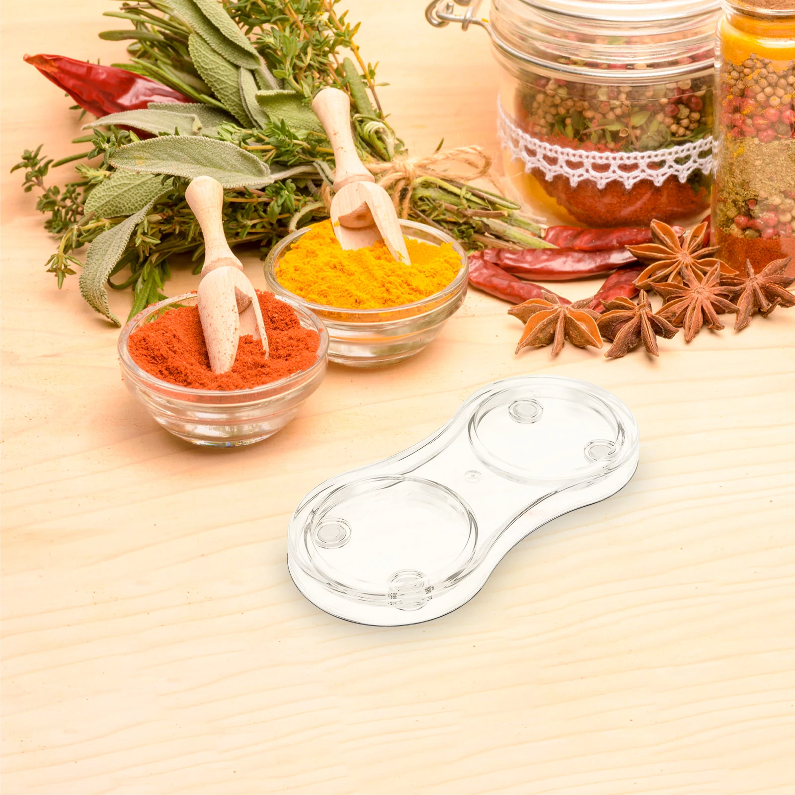 

Acrylic Grinder Base Non Slip Stand for Salt Pepper Holders Kitchen Storage Tray Decorative Mill Holder Bowl Dish Rack