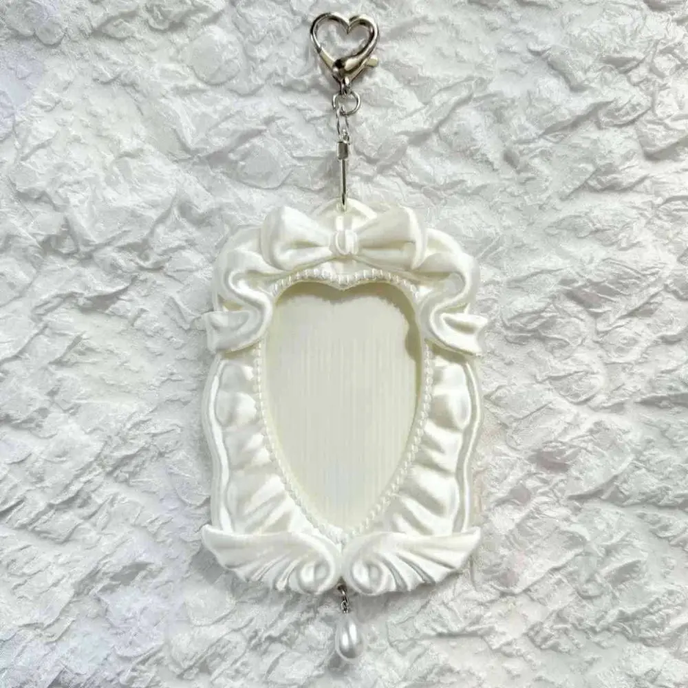 New 3 Inch Kpop Photocard Holder Bow Angel Picture Display Idol Photo Frame Acrylic Storage Card Holder Bag Pendant