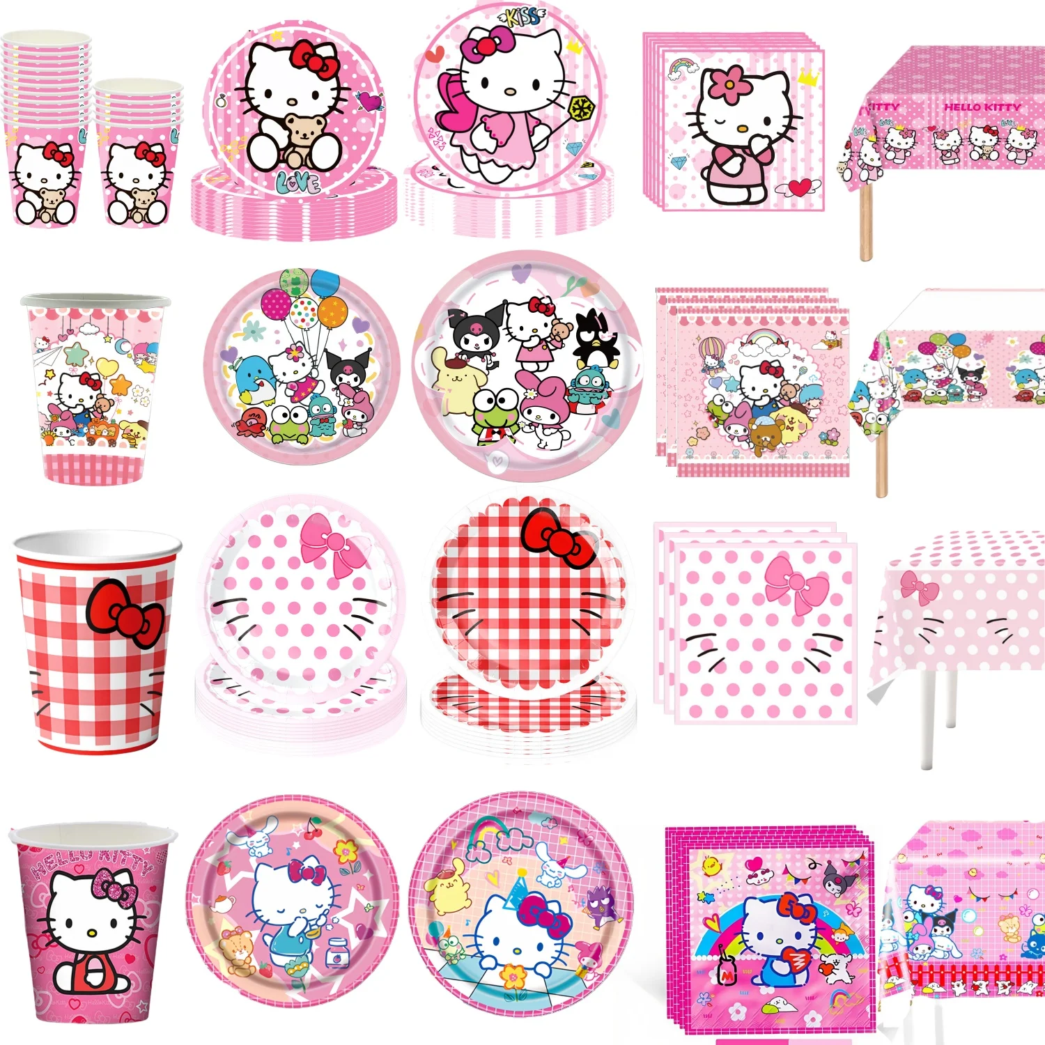

hello kitty birthday decoration kit birthday and balloohello kitty birthday cup Tablecloth Plate Napkin Baby Shower Party Favors