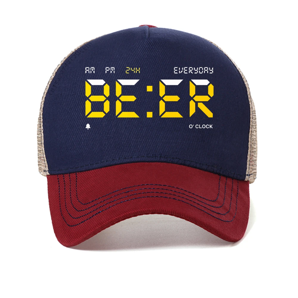 

It Is Beer Time letter baseball cap for Men Vintage caps Classic Man women Fashion Harajuku mesh Snapback hat casual Trucker Hat