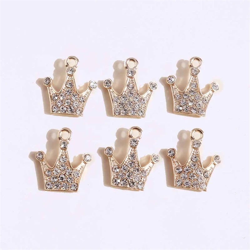 

Duarte 20Pcs/Lot Cute Crystal Crown Charms Pendants for Making Drop Earrings Necklaces Bracelet Accessories DIY Jewelry Findings
