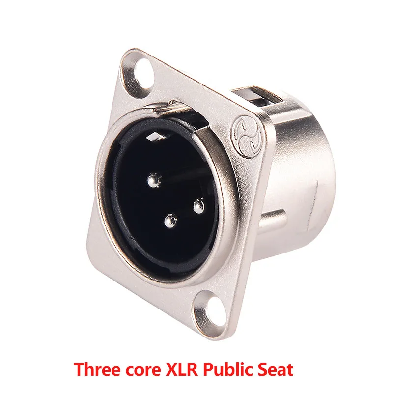 XLR 3-Pin Stecker & Buchse Einbau-Audioanschlüsse - Kupferkontakt Metallbuchse für Mikrofon/Professionelles Audio Schwarz/Silber – Detail 10