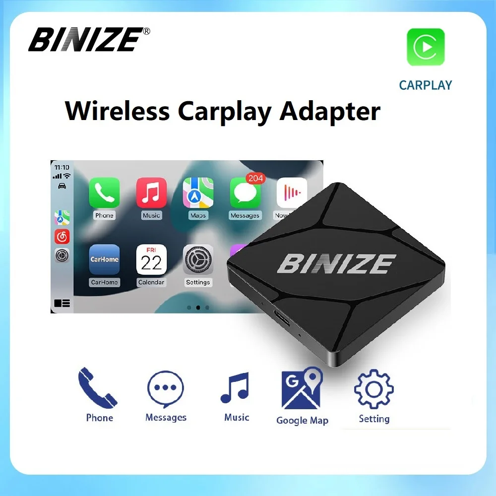 

Binize Wireless Carplay Adapter Dongle For OEM Wired Carplay Cars Plug & Play for VW Volvo Toyota