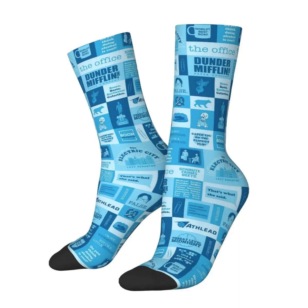 Chaussettes de bureau Harajuku pour hommes et femmes, bas super doux, chaussettes longues toutes saisons, accessoires pour cadeau d'anniversaire