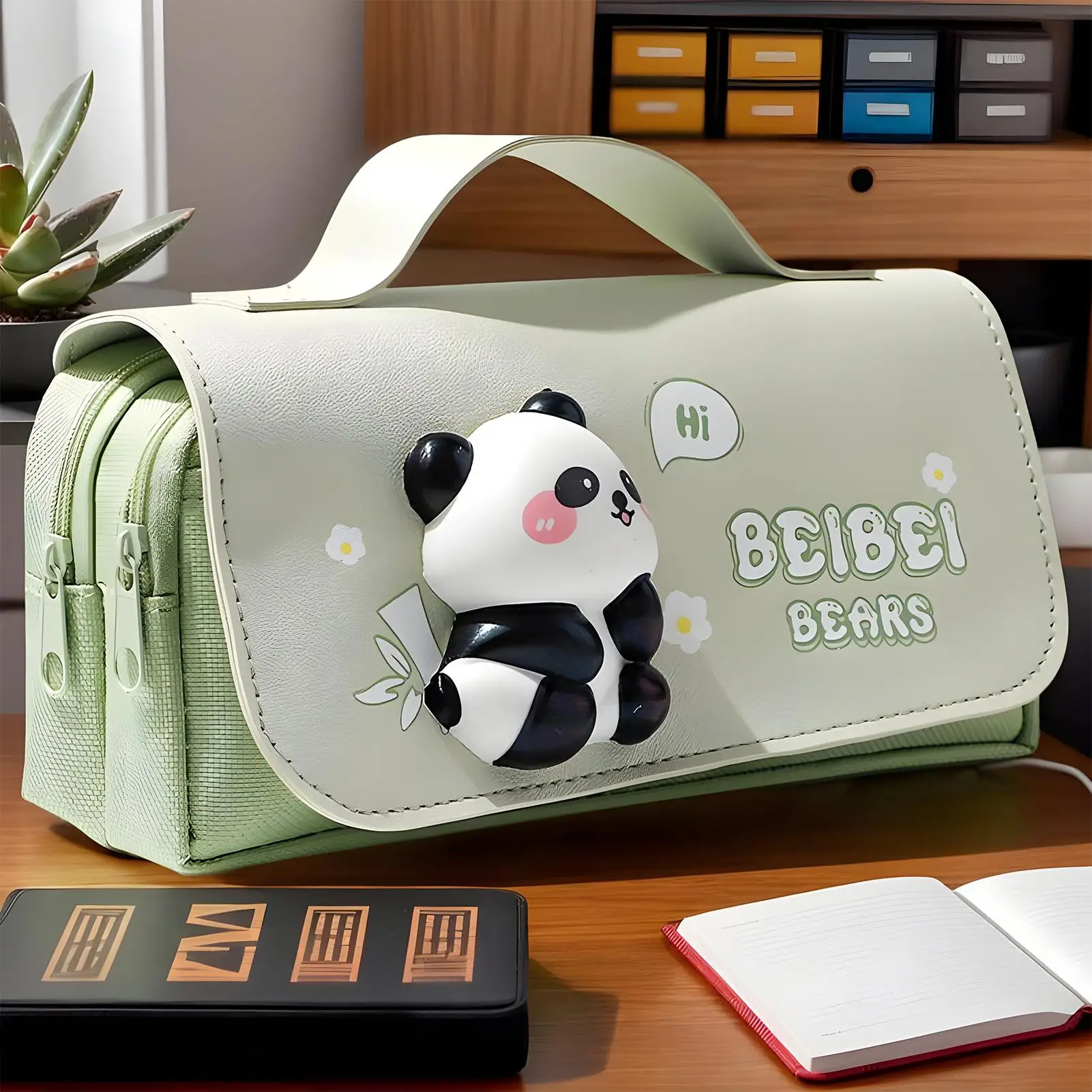 مقلمة لطيفة كابيبارا منظم مكتب علامة الحقيبة الحيوان حقيبة التخزين مع سحاب منظم قرطاسية اللوازم المدرسية ل