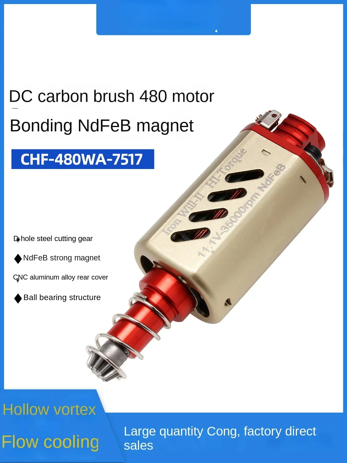 Second-Generation DC 480 High-Twist Strong NdFeB Magnet Motor High-Speed 11V35000 Electronic Control for Electronics