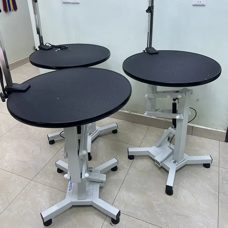 에어펌프 원형 전단 리프트 회전식 애완동물 가게 고양이와 강아지 테디베어 미용 테이블