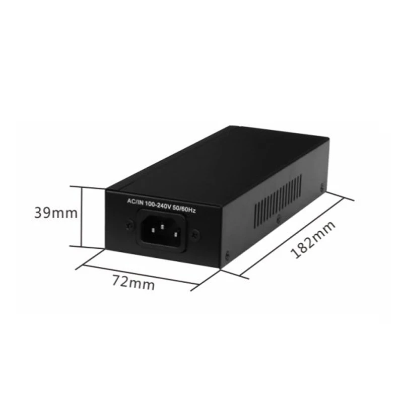 55V 65W 10Gbe POE Injector  suitable for  802.3af/at/BT poe++