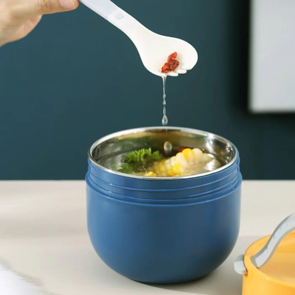 

Insulated Portable Soup Cup Food Containers Blue Cereal Travel with Milk Storage