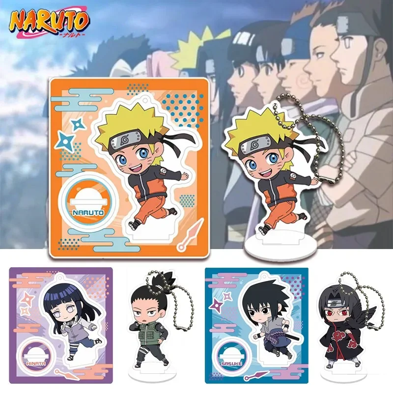 New Naruto Anime Character Keychain Pendant Desktop Ornament Multi-functional Figure Standing Plaque Acrylic Key Ring Accessorie