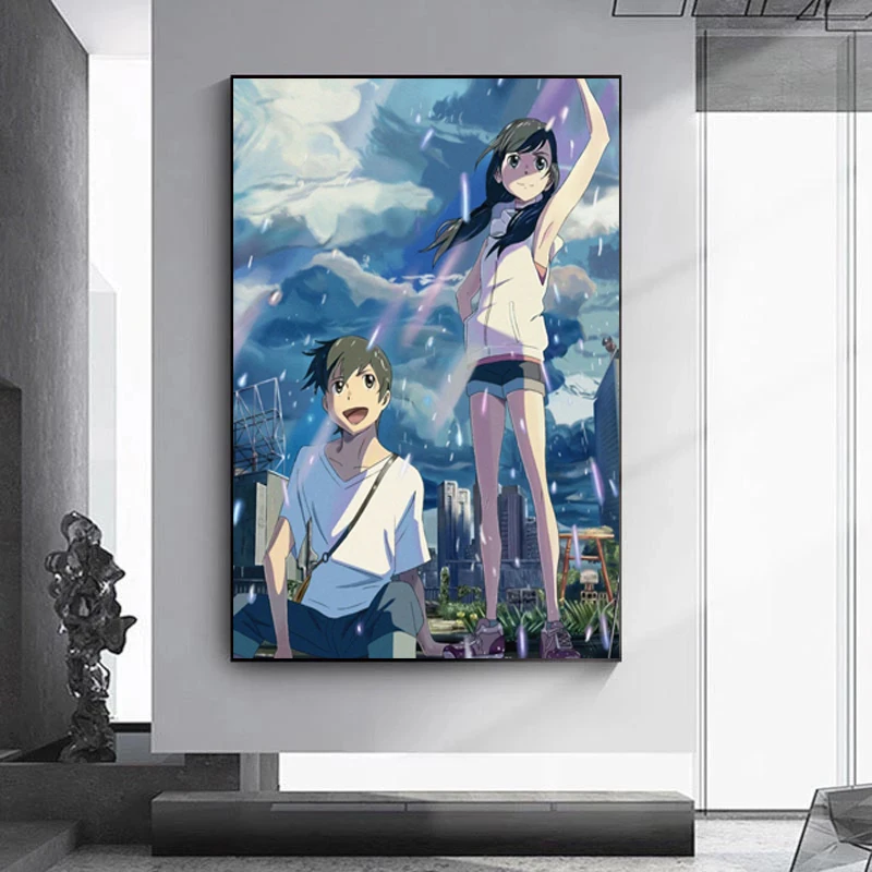 DIY Oil Painting By Numbers Japanese Anime Weathering with You Juvenile Love Story Handpainted Wall Art Picture Home Decoration