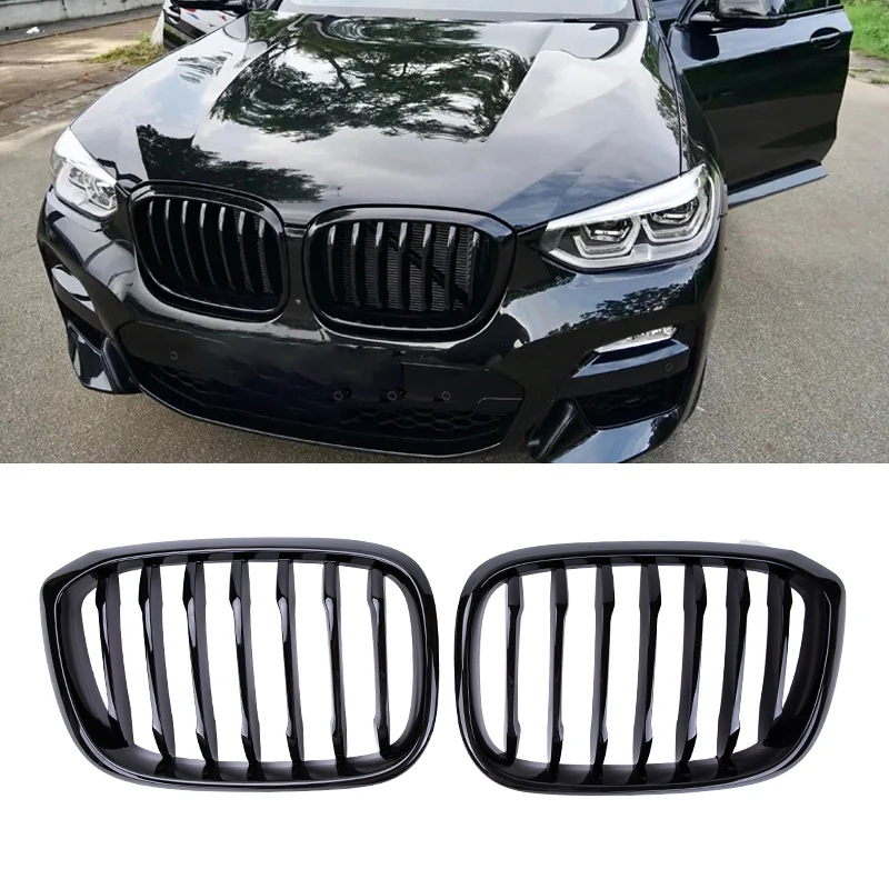 

Car Front Bumper Kidney Grill Grille For BMW X3 X4 G01 G02 G08 Single Line Grilles Gloss Black ABS New Racing Grills 2018-2020