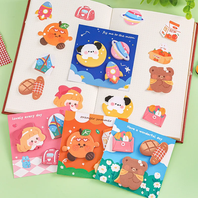 Kawai Combination Sticky Notes for Students with High Looking Creative Pads That Can Be Peeled and Times Lovely School Supplies