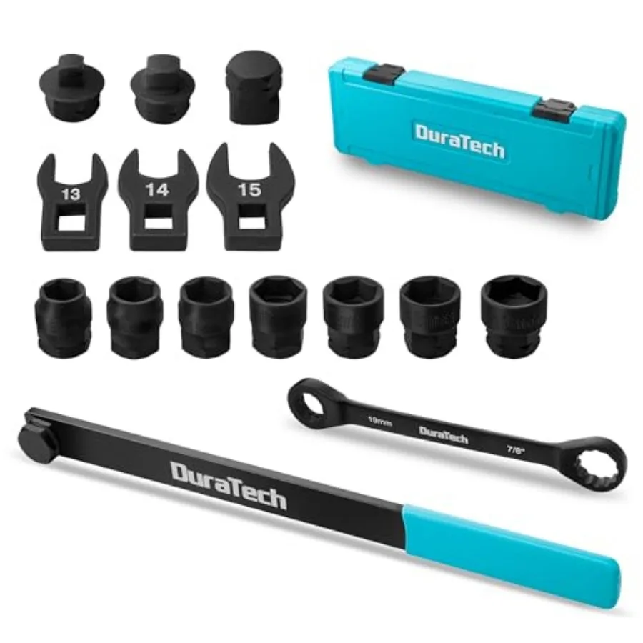 

15-Piece Universal Ratcheting Serpentine Belt Tool Set, Belt Tensioner Tool Kit with Blackening Treatment for Installing and Re