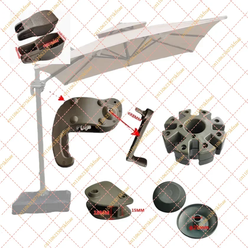 Outdoor Parasol Replacement Parts | Large Sunshade Umbrella Armrest & Handle Accessories for Patio