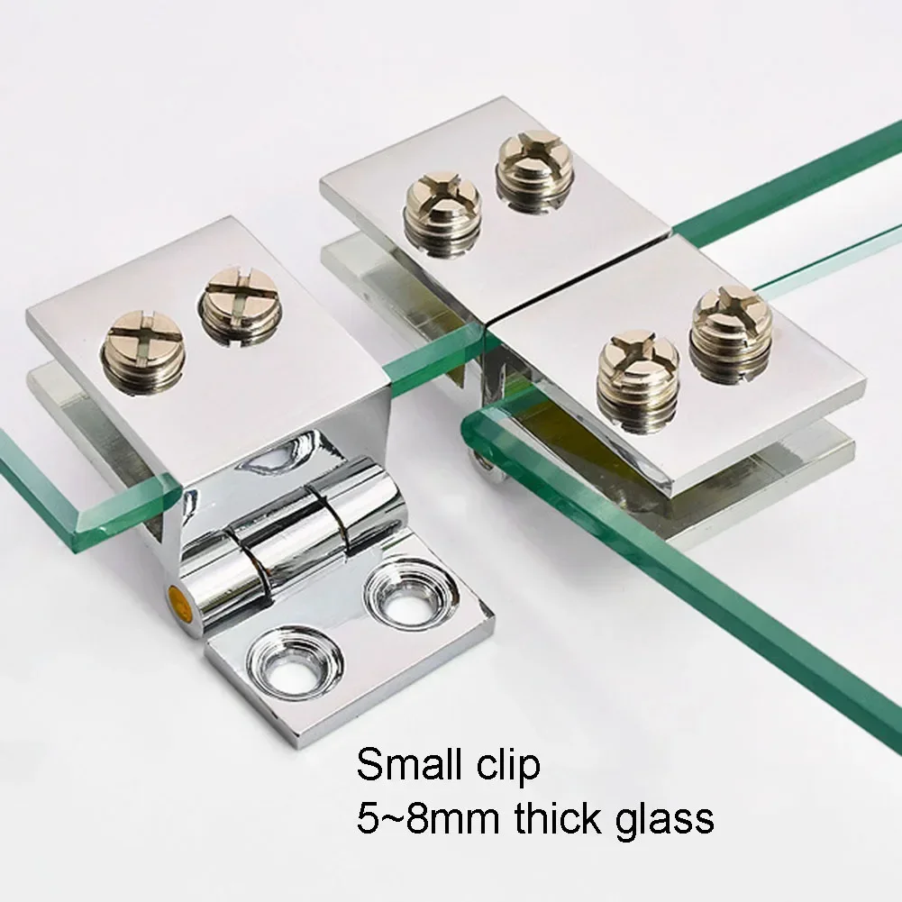 

Door Hardware Hinge Clamp 2Pcs Fit For 5-8mm Metal Plates Securing Panels Suitable For 5-8mm Glass Wood Zinc Alloy