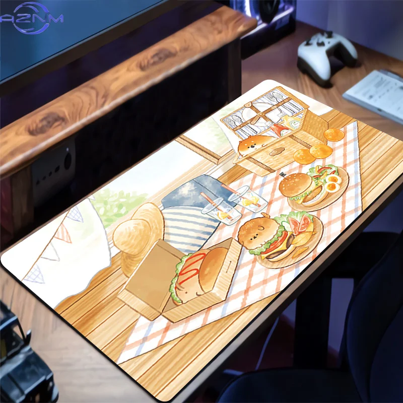 Mouse Pad Design Non-Slip Desk Mat PC Cute Bread Dog Keyboard Pad Gaming Accessories Stitched Edges For Home And Gamer Mousepad