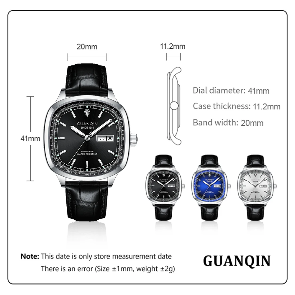 GUANQIN Mens Mechanical Watches 2024 Luxury Automatic Watch For Men Sapphire Mirror Waterproof Men Wristwatch Clock Reloj Hombre