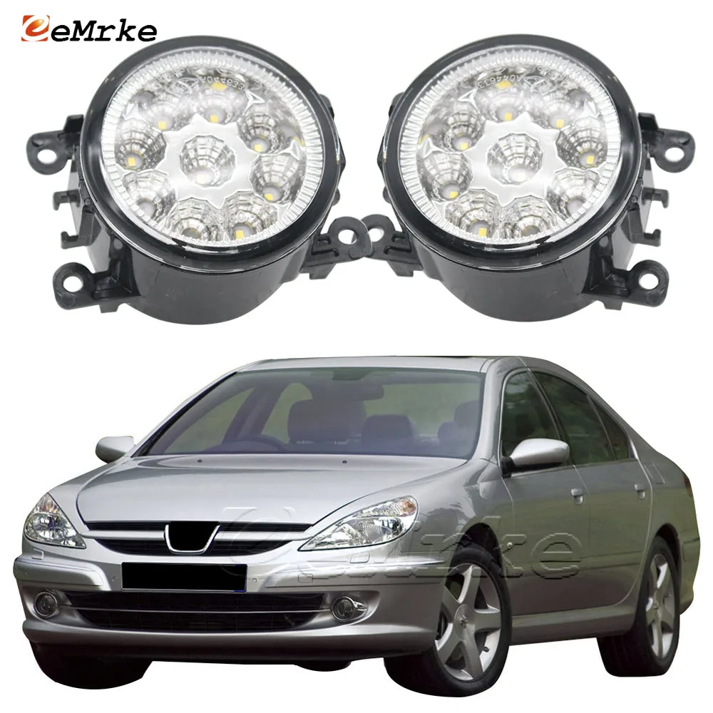 

2Pcs Car Led Fog Lamp Headlights for Peugeot 607 (9U/9D) 2005 2006 2007 2008 2009 H11 12V 55W Halogen Front Fog Lights DRL