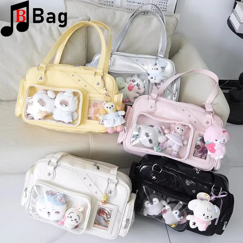 

Сумка-кроссбоди Y2K Itabag прозрачная, в стиле Харадзюку Лолита, модная, повседневная, универсальная, вместительная, для аниме-кукол, кавайная, на плечо
