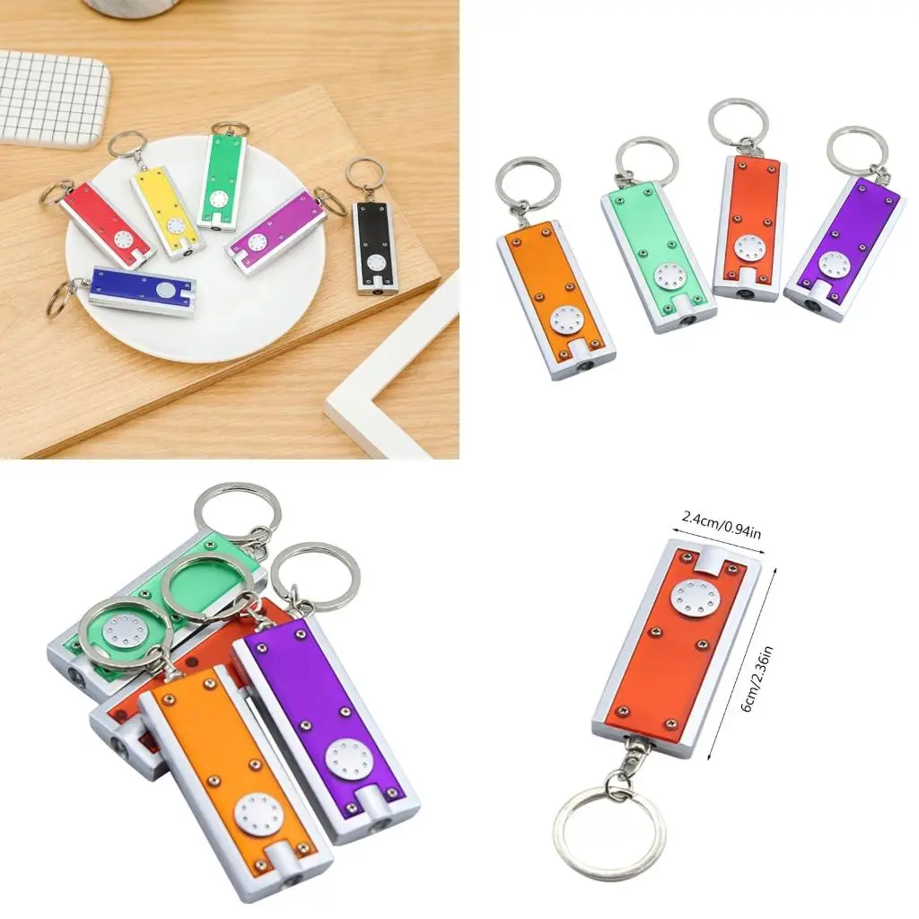 Q39E 4Pcs Outdoor Waterproof Flashlight Torches Keyring Flashlight for Hiking Camping