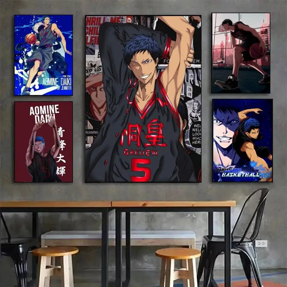 K-kuroko No B-basket Anime A-aomine Daiki Poster Self-adhesive Art Waterproof Paper Sticker Coffee House Bar Room Wall Decor