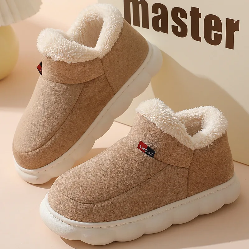 

Plush Fur Slippers for Women Men Winter Outdoor Fluffy Warm Cotton Boots for Indoor Home Fashion Fur Cozy Furry Shoes