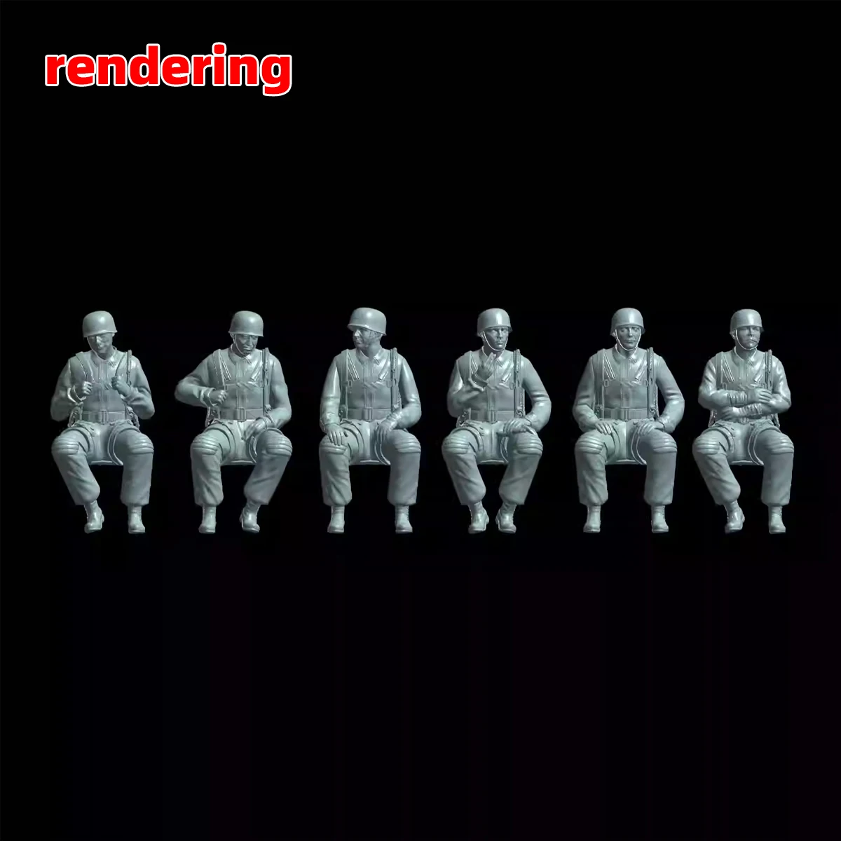 3D Deutschland Fallschirmtruppen Fallschirmjäger Soldaten Figuren Soldaten-Team Montage-Modellbausatz 6 Stück 1/72 1/35 1/48 – Detail 4