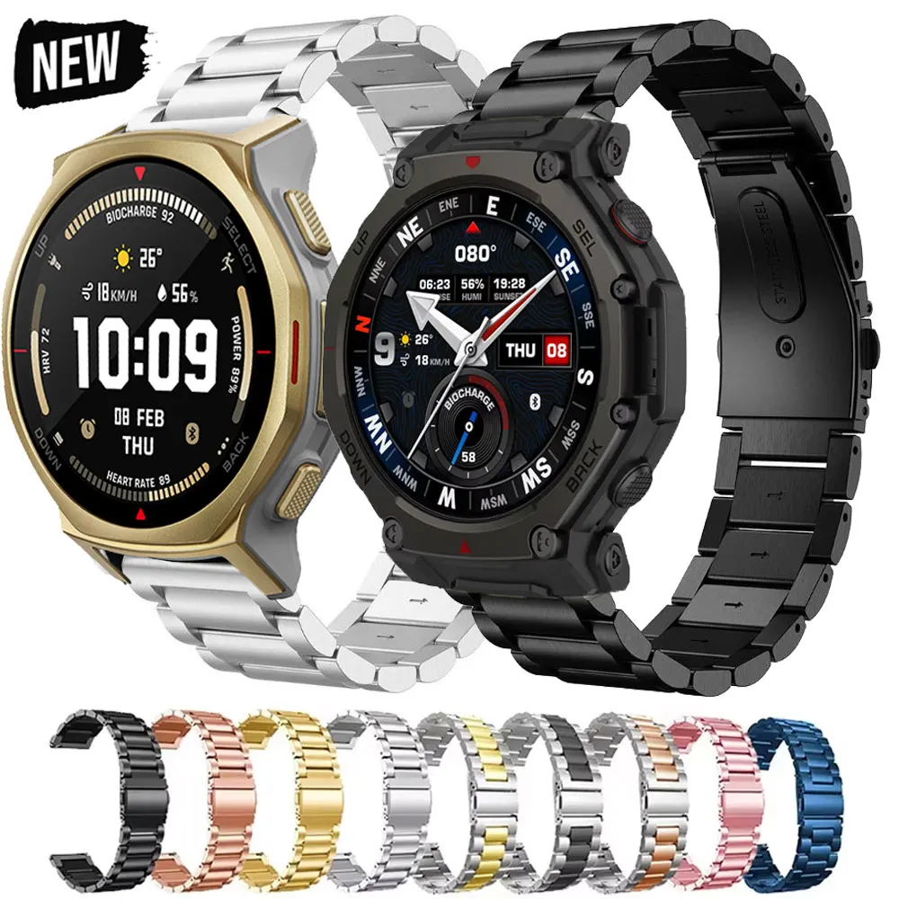 

22mm Metal Strap For Amazfit T-REX3pro 48mm Bracelet Band For Huawei GT6pro GT5 5pro 46mm GT2E Galaxy Watch 3 45mm Accessories