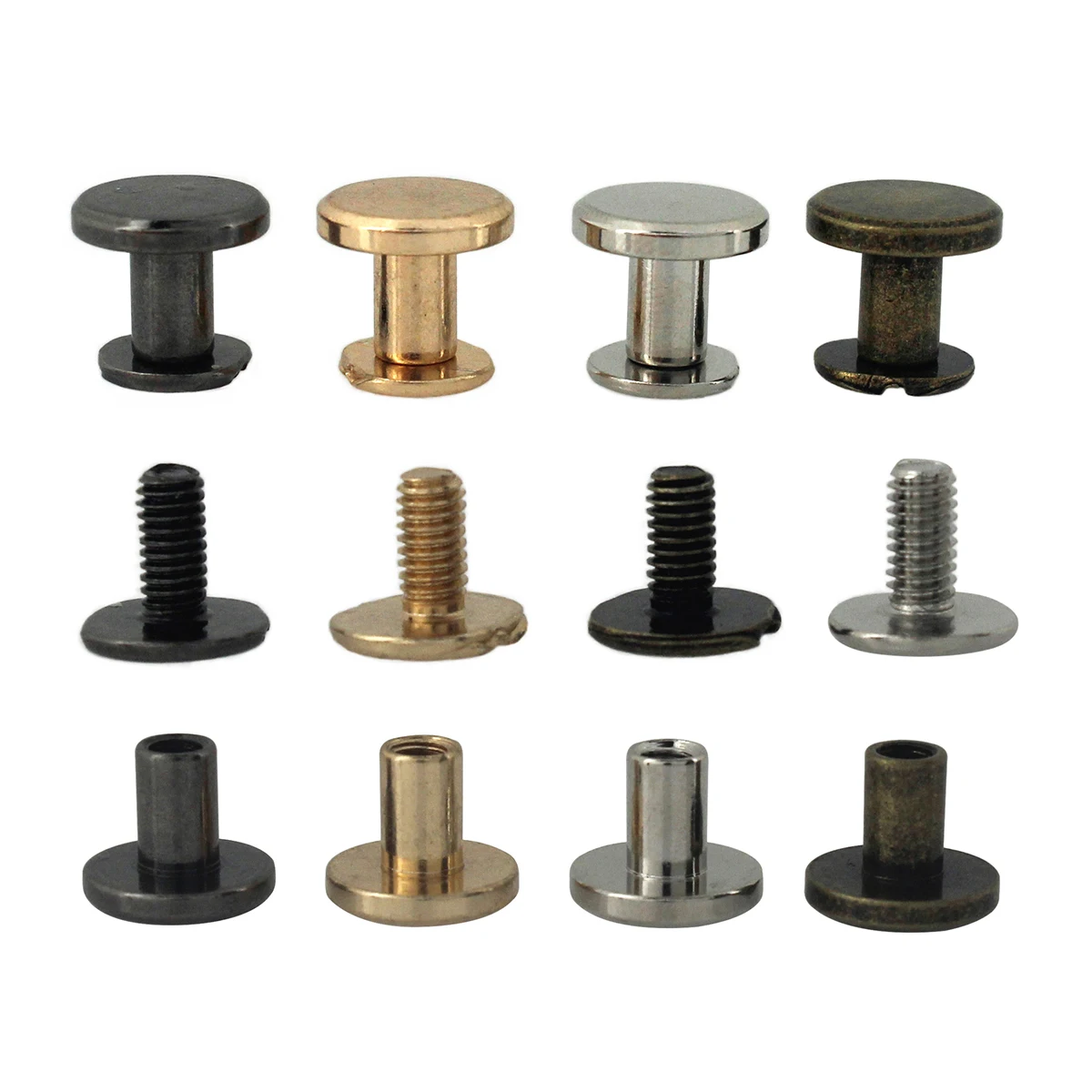 

10sets Metal Binding Chicago Screws Nails Studs Rivets For Photo Album Desk Calendar Menu Leather Craft Belt Wallet Fasteners