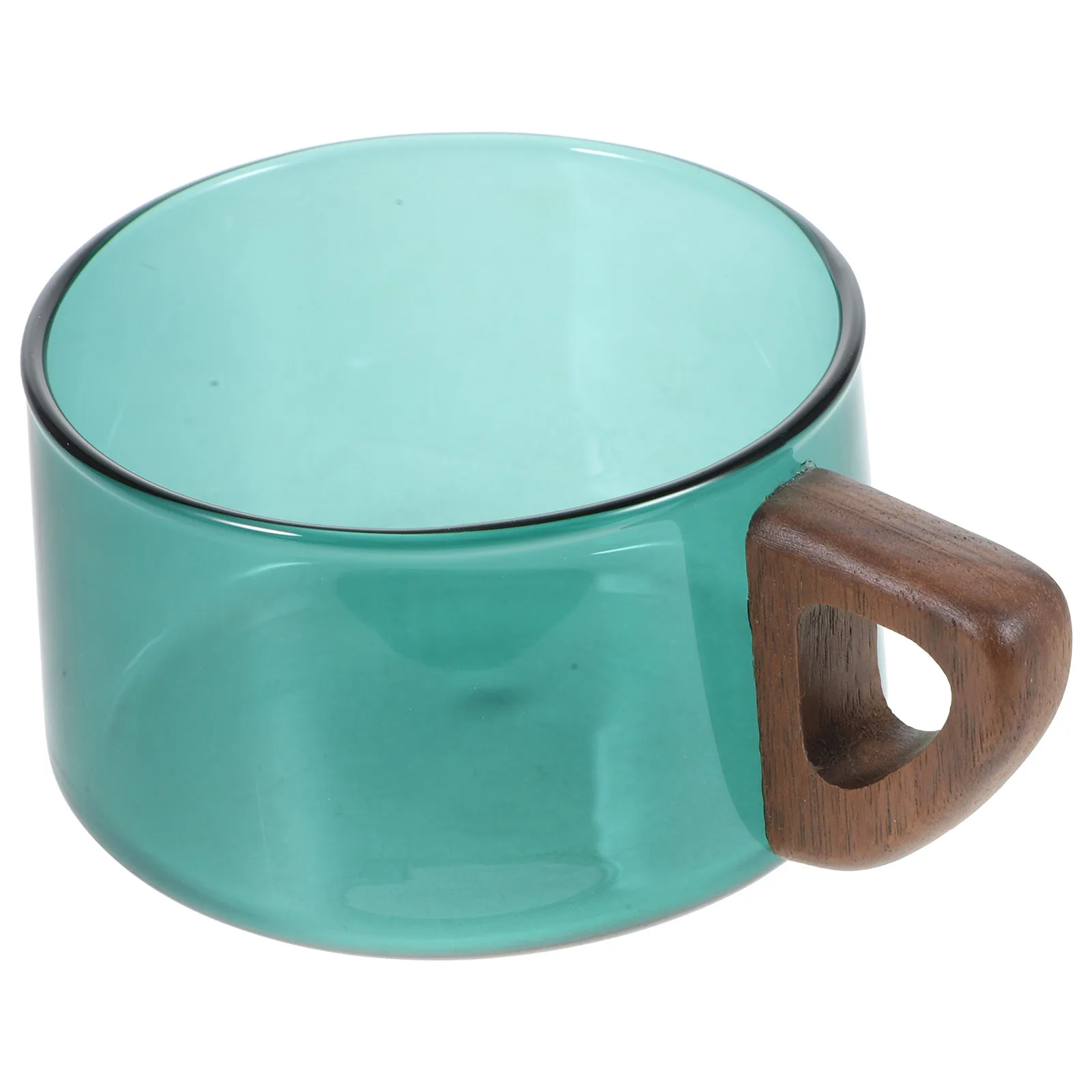 

Japanese Style Square Glass Coffee Cup Lake Green Walnut H Water Tea Juice Clear Glass Mug For Home Cafe