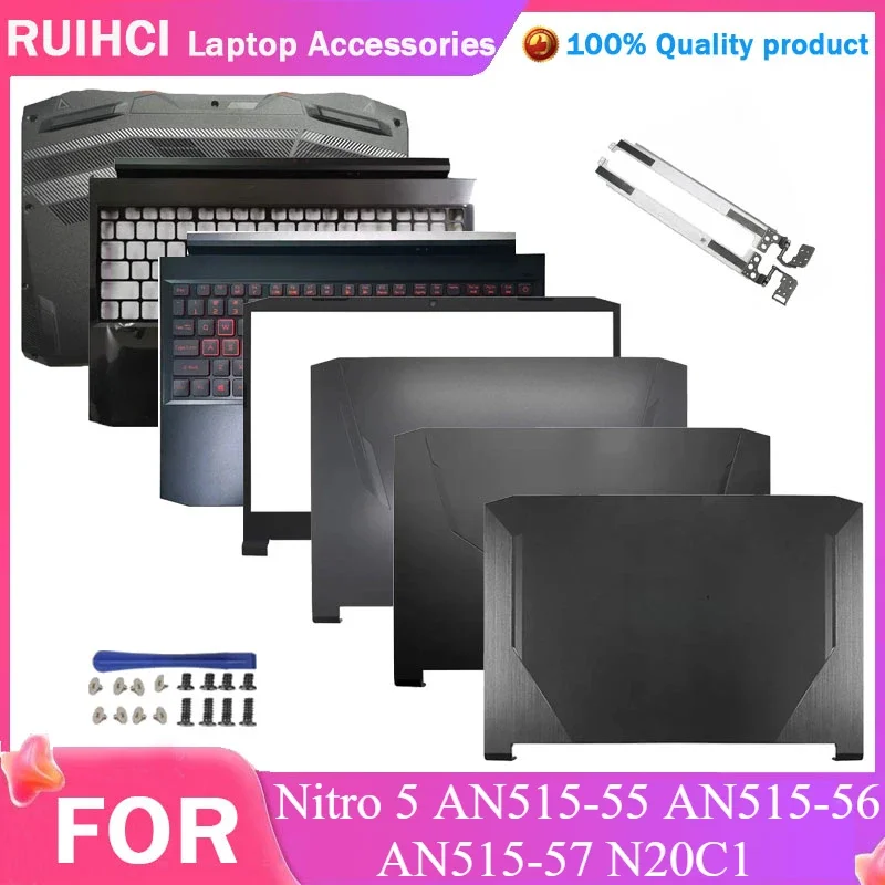 New For Acer Nitro 5 AN515-55 AN515-56 AN515-57 N20C1 Laptop LCD Back Cover/Front Bezel/Hinges/Palmrest/keyboard/Bottom Case