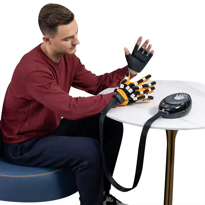Rechargeable Hand Rehabilitation Robot Gloves Portable Mirror Therapy Compression Massage for Stroke Recovery Hand Function