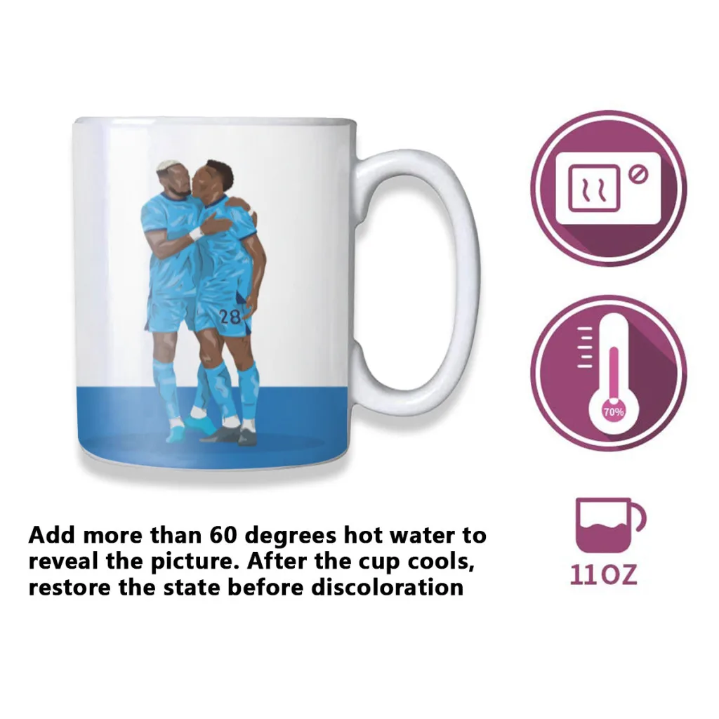 Football-star-Free shipping Mug Changing Color Ceramic Coffee Mugs Magic Tea Cup Best Gift