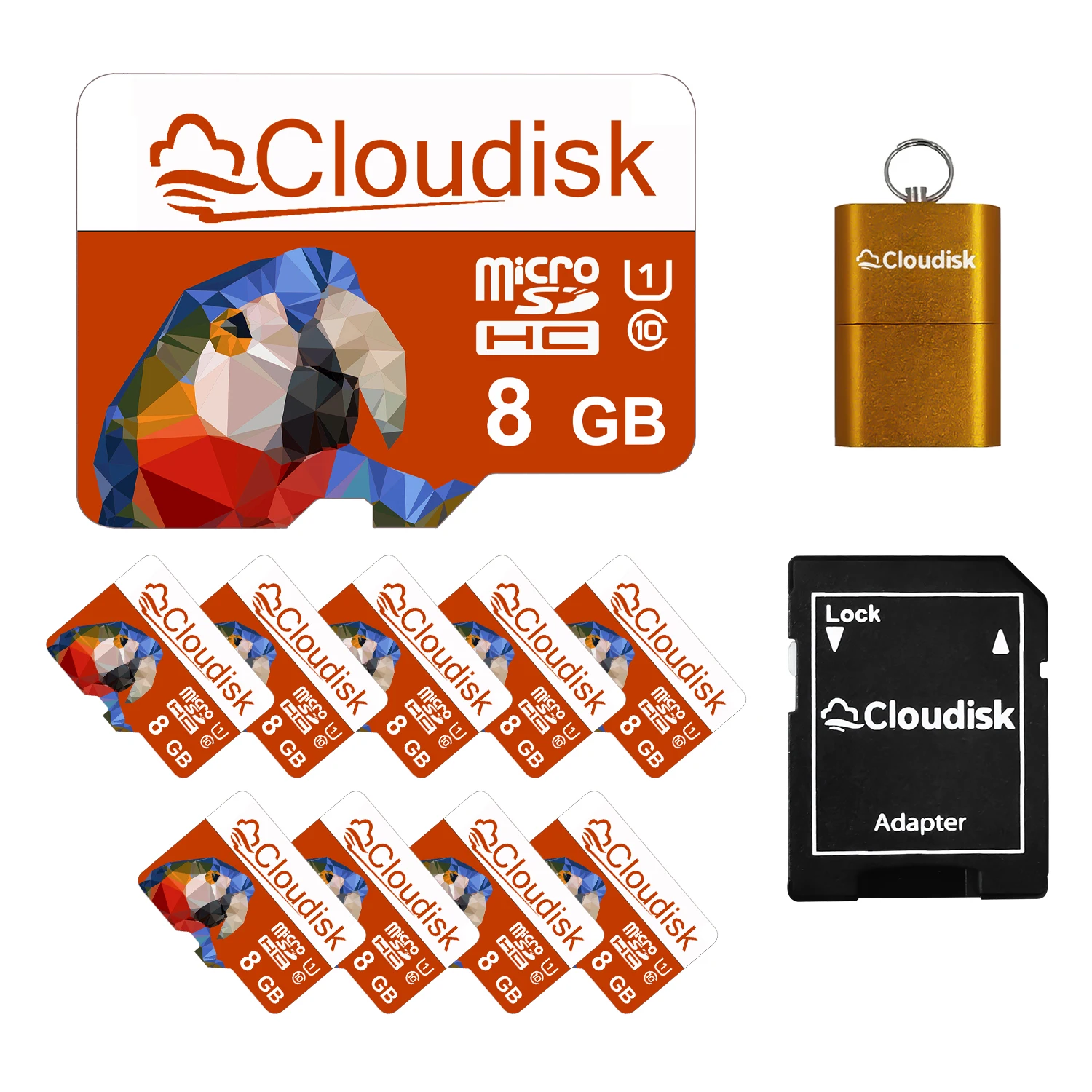 Cloudisk 10Pack Micro Sd 1Gb 2Gb 4Gb 8Gb 16Gb Flash Geheugenkaarten 256Gb 128Gb 64Gb 32Gb U3 C10 A1 Tf Kaart Gratis Geschenken Voor Telefoon