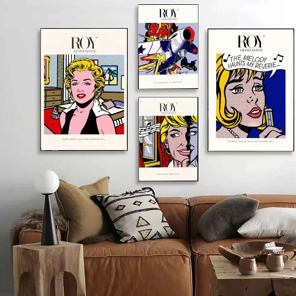 R-Roy L-Lichtenstein art Poster HD Art Decorative Wall Art Waterproof Home Décor for Living Room Bedroom Café Stylish Gift