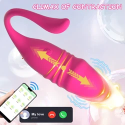 APP Wireless Bluetooth G Spot Vibrator for Women Telescopic Dildo Clitoris Stimulator Vagina Love Egg Panties Sex Toys for Adult