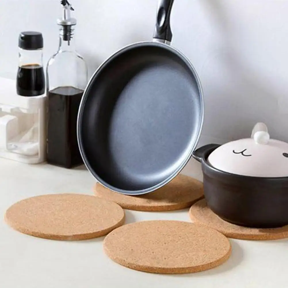 Round Cork Mat High-density Cork Mat Thick Cork Trivet Set for Hot Dishes Heat Resistant Coasters for Kitchen for Countertops