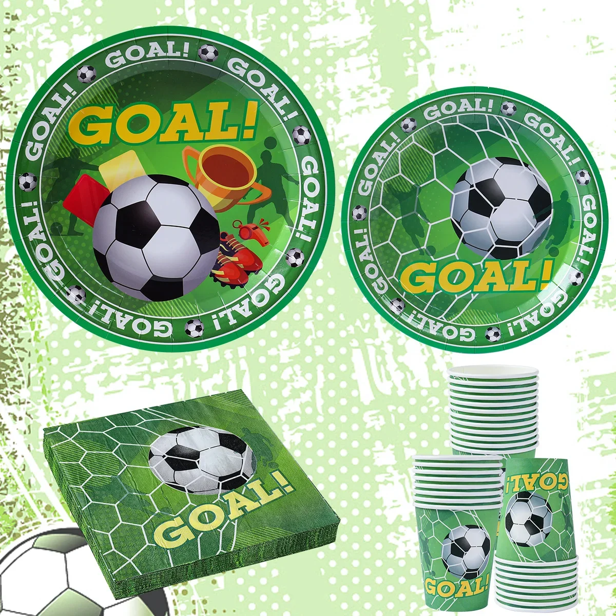Football Theme Disposable Tableware Set Sport Boy Birthday Party Baby Shower Cake Decor Supplies Soccer Pattern Cup Plate
