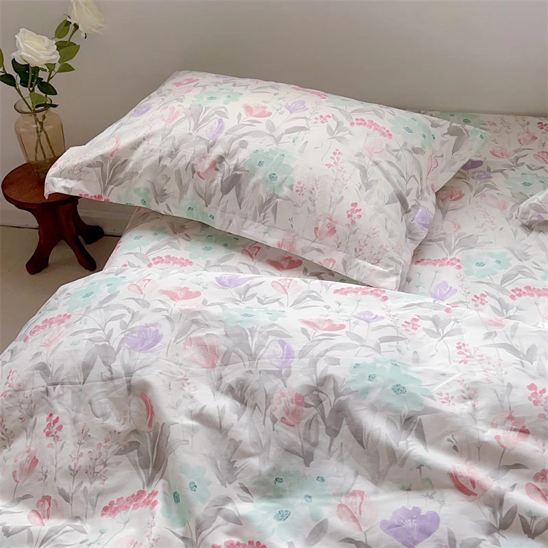 

Nordic Bed Hotel Fitted Pillowcase Cotton 4-Piece Cover Sheet Flat Breathable Comfortable Modern 3-Piece Bedding Set Soft Duvet