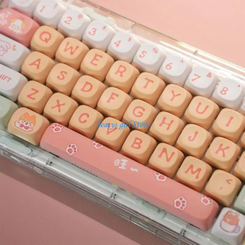 

C7AB Animal Themed 126 Keycaps Установите PBT Dye-Sublimation Keycaps для 61 63 64 68 82 84 96 98 100 104 108 Механическая