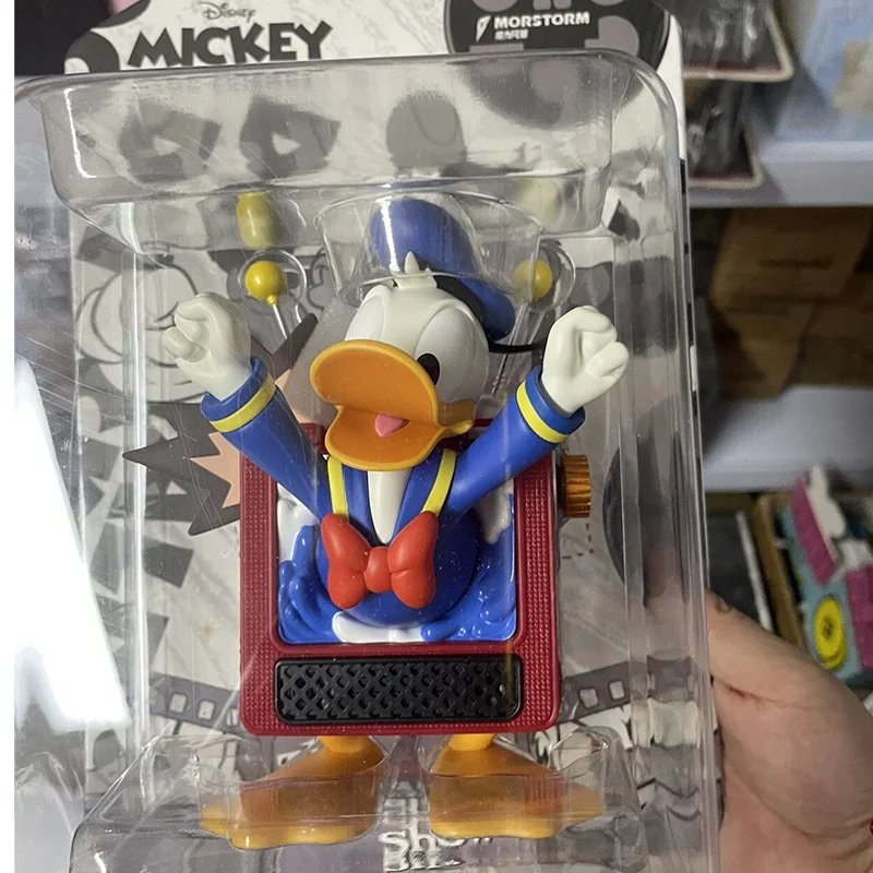 2024 In Stock Disney Cute Cartoon Morstorm Tv Donald Duck Ornament Model Desktop Decoration Collection Birthday Gift For Friends