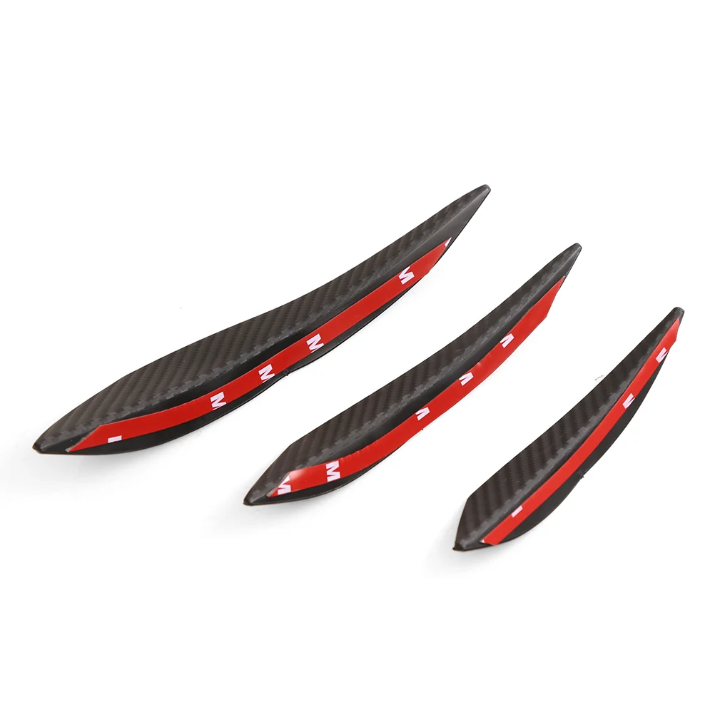 

6pcs Universal Premium Pp Car Bumper Front Lip Splitter Wrap Angle Spoiler Shovel Carbon Fiber Pattern Stick-On For All Cars Air