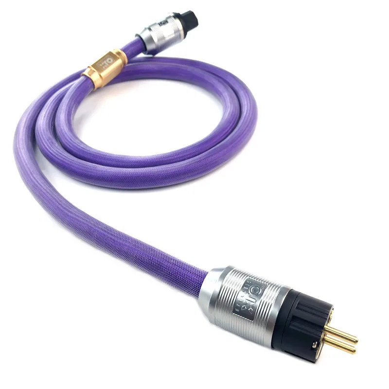 Free shipping  XLO Limited Edition 24K Gold Plated EU/ US HIFI AC Power Cord for Amplifier CD Player