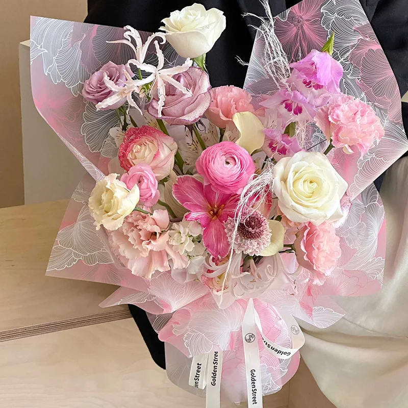 Translucent Flower Wrapping Paper Misty Semi Transparent Paper Flower Shop Packaging Paper 20pcs 57x57cm Packaging Craft