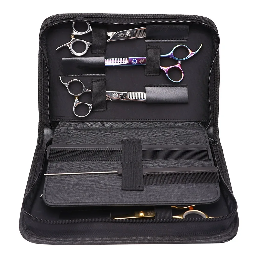 

Professional Shears Storage Bag Hairdressing Organizer Hair Comb Clip Holster Matte PU Leather Waterproof Portable Zipper Pouch